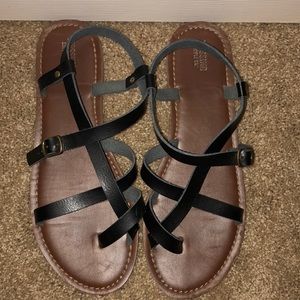 Black Strappy Sandals